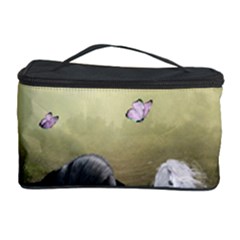 Wonderful Whte Unicorn With Black Horse Cosmetic Storage Case by FantasyWorld7