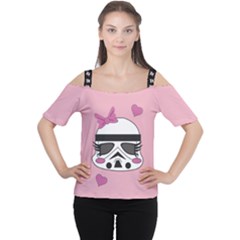 Color044a Women s Cutout Shoulder Tee Chick Trooper