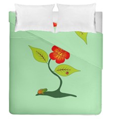 Plant And Flower Duvet Cover Double Side (queen Size)