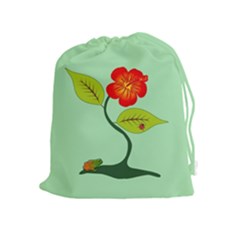 Plant And Flower Drawstring Pouches (extra Large) by linceazul