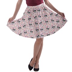 Flowers-leaves079a A-line Skater Skirt Chick Troopers by galfawkes