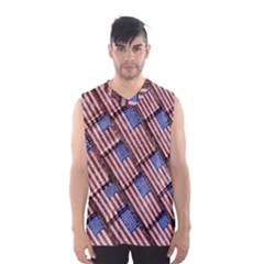 Usa Flag Grunge Pattern Men s Basketball Tank Top