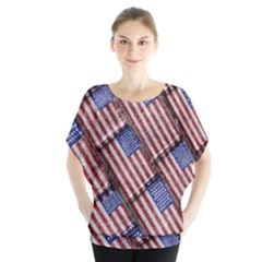 Usa Flag Grunge Pattern Blouse