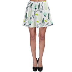 Hand Drawm Seamless Floral Pattern Skater Skirt by TastefulDesigns