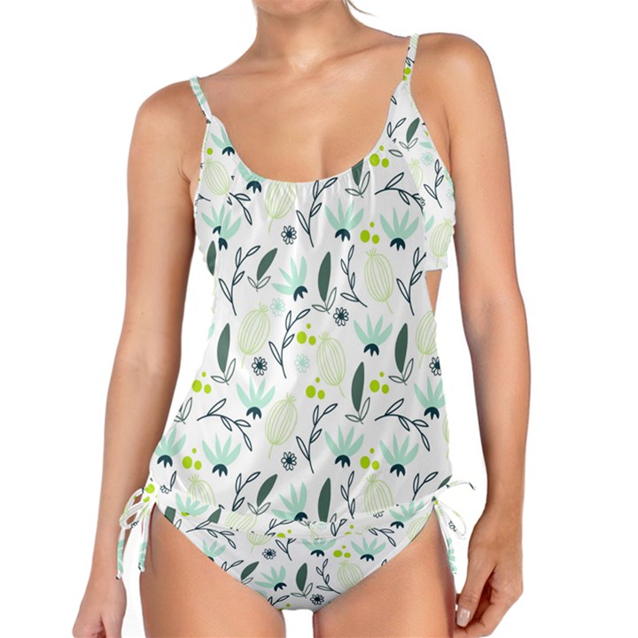 Hand drawm seamless floral pattern Tankini