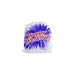 Happy 4th Of July Graphic Logo Drawstring Pouches (xs)  by dflcprints