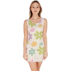 Beautiful Spring Flowers Background Sleeveless Bodycon Dress by TastefulDesigns