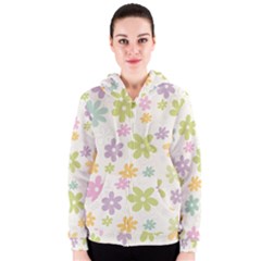 Beautiful Spring Flowers Background Women s Zipper Hoodie by TastefulDesigns