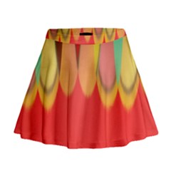 Colors On Red Mini Flare Skirt by linceazul