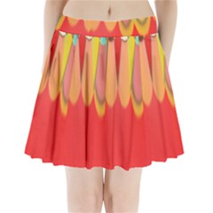 Colors On Red Pleated Mini Skirt by linceazul