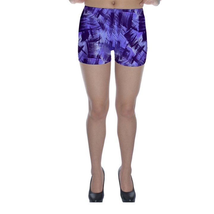 Purple Paint Strokes Skinny Shorts