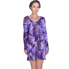 Purple Paint Strokes Long Sleeve Nightdress