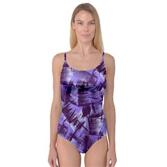 Purple Paint Strokes Camisole Leotard 