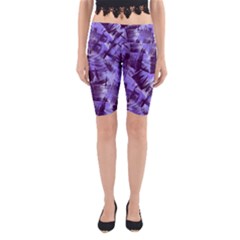 Purple Paint Strokes Yoga Cropped Leggings