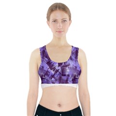 Purple Paint Strokes Sports Bra With Pocket