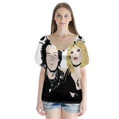 Sid And Nancy Flutter Sleeve Top by Valentinaart