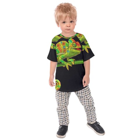 Chameleons Kids  Raglan Tee by Valentinaart