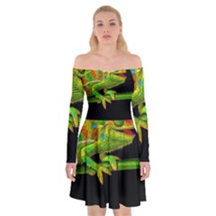 Chameleons Off Shoulder Skater Dress