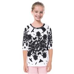 Black Roses And Ravens  Kids  Quarter Sleeve Raglan Tee