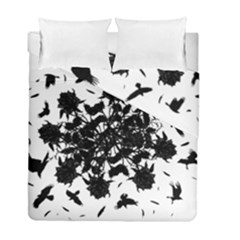 Black Roses And Ravens  Duvet Cover Double Side (full/ Double Size) by Valentinaart