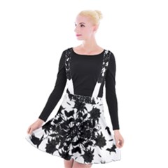 Black Roses And Ravens  Suspender Skater Skirt