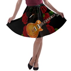 Puli Dog - Slash  A-line Skater Skirt by Valentinaart