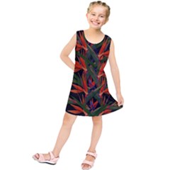 Bird Of Paradise Kids  Tunic Dress by Valentinaart