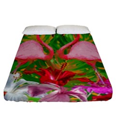 Flamingo Fitted Sheet (queen Size) by Valentinaart