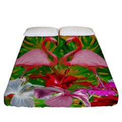 Flamingo Fitted Sheet (california King Size) by Valentinaart