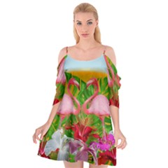 Flamingo Cutout Spaghetti Strap Chiffon Dress by Valentinaart