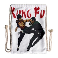 Kung Fu  Drawstring Bag (large) by Valentinaart