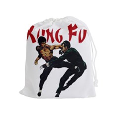 Kung Fu  Drawstring Pouches (extra Large) by Valentinaart