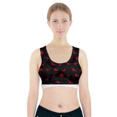 Dinosaurs Pattern Sports Bra With Pocket