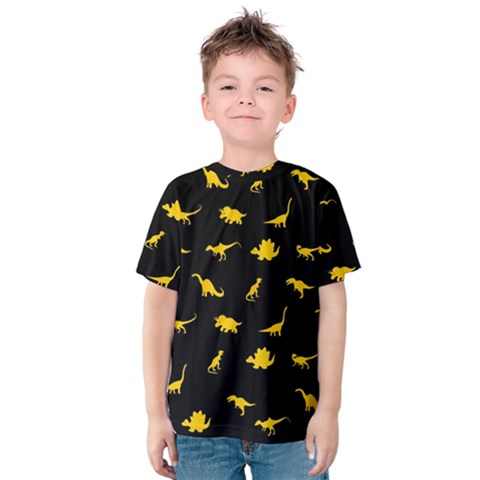 Dinosaurs Pattern Kids  Cotton Tee by ValentinaDesign