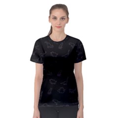 Dinosaurs Pattern Women s Sport Mesh Tee