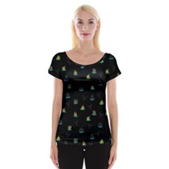 Cactus Pattern Women s Cap Sleeve Top by ValentinaDesign