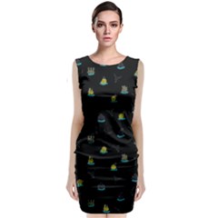 Cactus Pattern Classic Sleeveless Midi Dress by ValentinaDesign