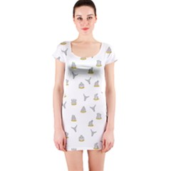 Cactus Pattern Short Sleeve Bodycon Dress by ValentinaDesign