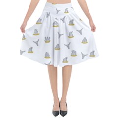 Cactus Pattern Flared Midi Skirt by ValentinaDesign