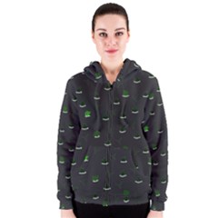 Cactus Pattern Women s Zipper Hoodie by ValentinaDesign