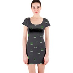 Cactus Pattern Short Sleeve Bodycon Dress by ValentinaDesign