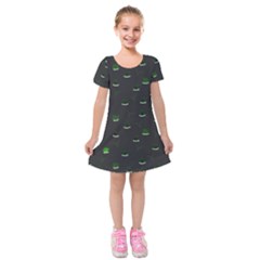 Cactus Pattern Kids  Short Sleeve Velvet Dress by ValentinaDesign