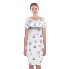 Cactus Pattern Classic Short Sleeve Midi Dress by ValentinaDesign