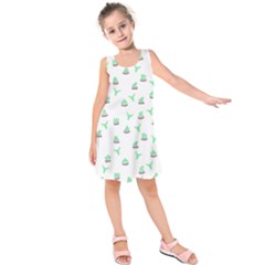 Cactus Pattern Kids  Sleeveless Dress by ValentinaDesign