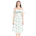 Cactus pattern Shoulder Tie Bardot Midi Dress View1