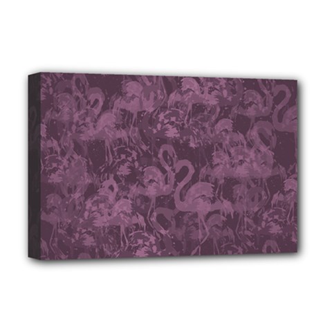 Flamingo Pattern Deluxe Canvas 18  X 12   by ValentinaDesign