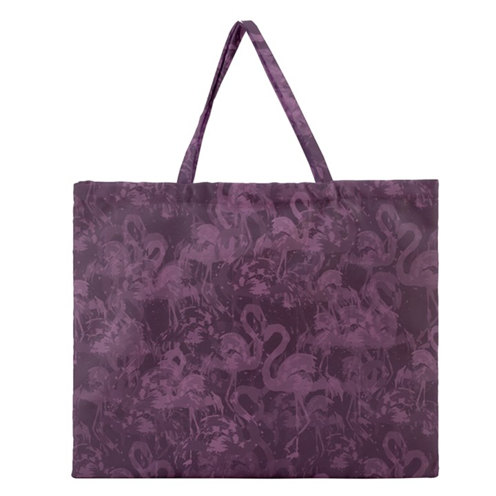 Flamingo pattern Zipper Large Tote Bag