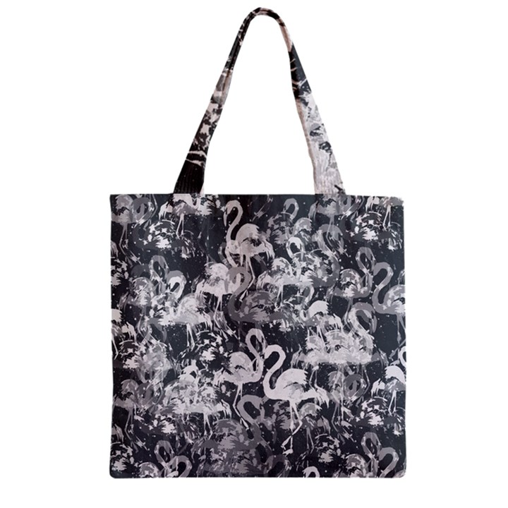 Flamingo pattern Zipper Grocery Tote Bag