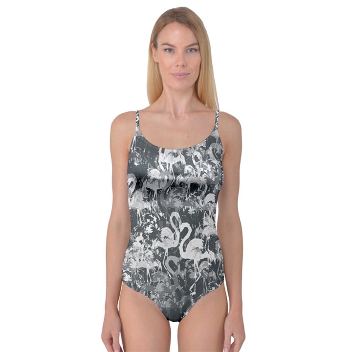 Flamingo pattern Camisole Leotard 