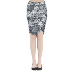 Flamingo Pattern Midi Wrap Pencil Skirt by ValentinaDesign